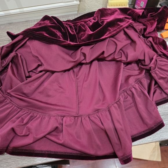 HALARA Long Sleeve Velvet Dress - Rich Maroon - Picture 8 of 12